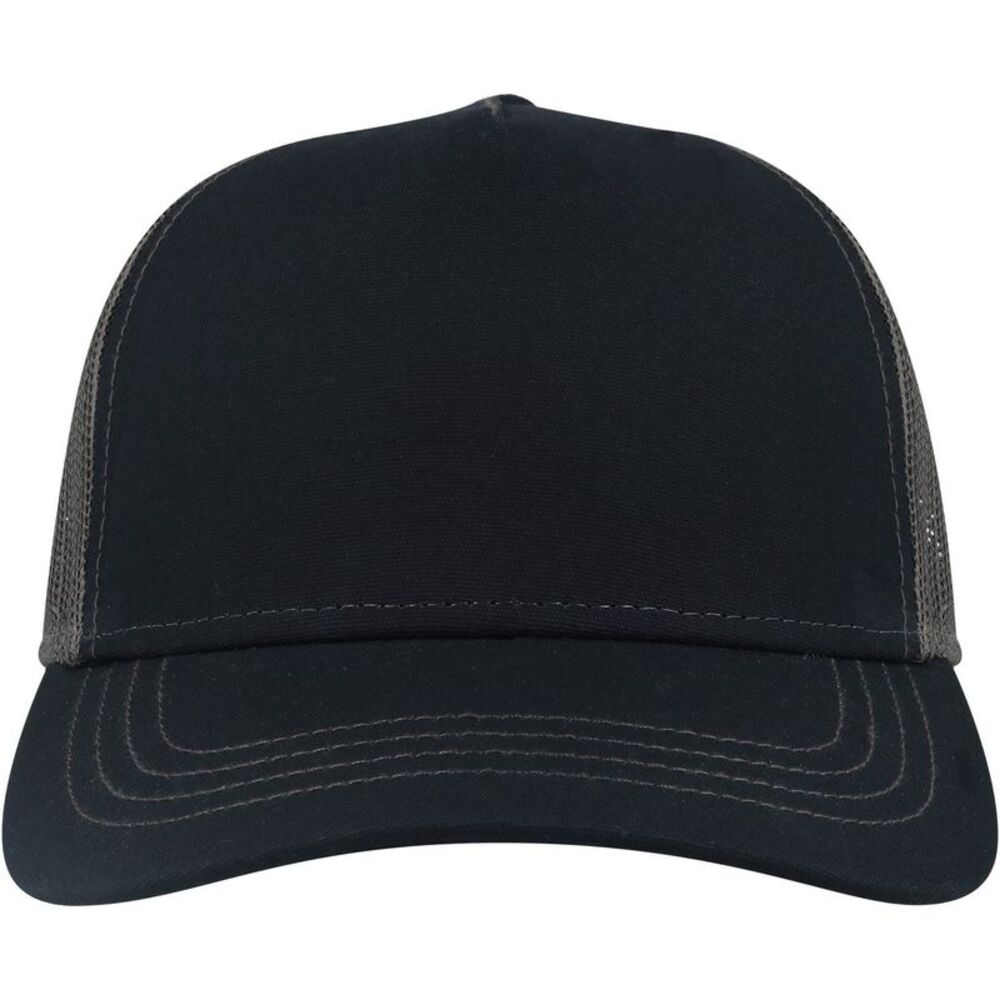 Atlantis Unisex Adult Rapper 5 Panel Canvas Recycled Trucker Cap / Navy/Dark Gre